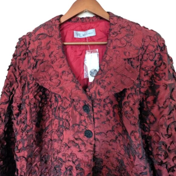NWT Melanie Lyne Ribbon Embroidered Blazer Jacket Size 12 - Picture 4 of 7